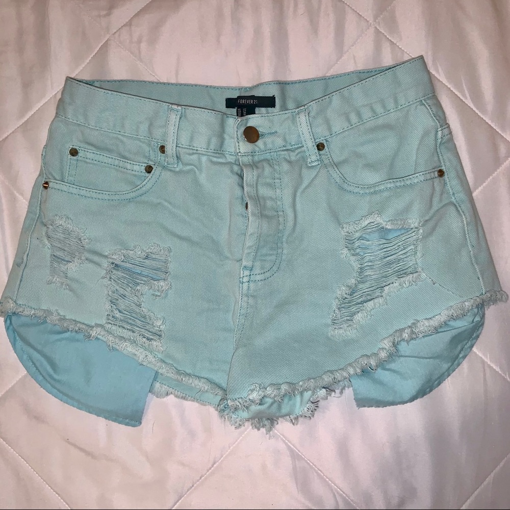 Forever 21 stretch shorts mint green NWOT sz:27